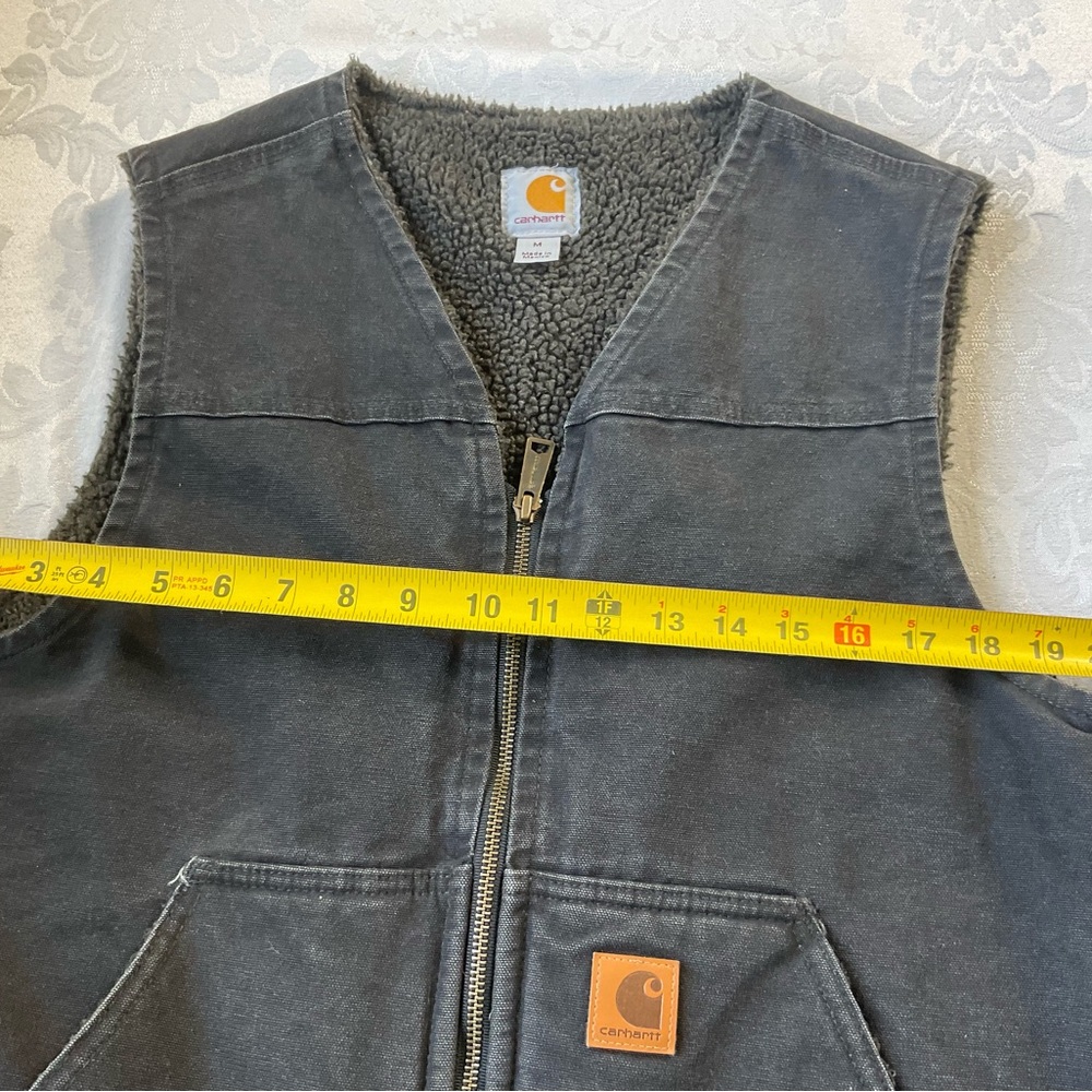 Carhartt Sherpa Fleece Lined Duck Canvas Vest V26 Men's Size Med New Without Tag - Picture 4 of 8